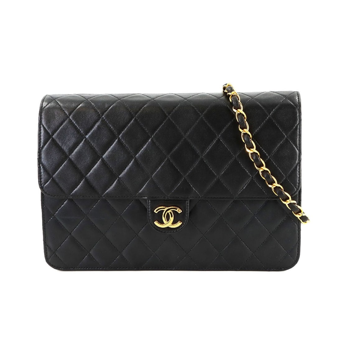 Chanel Matelasse Chain Shoulder Handbag, Leather, Black, A03570, Gold Hardware, Push Lock, Coco (1 of 12)