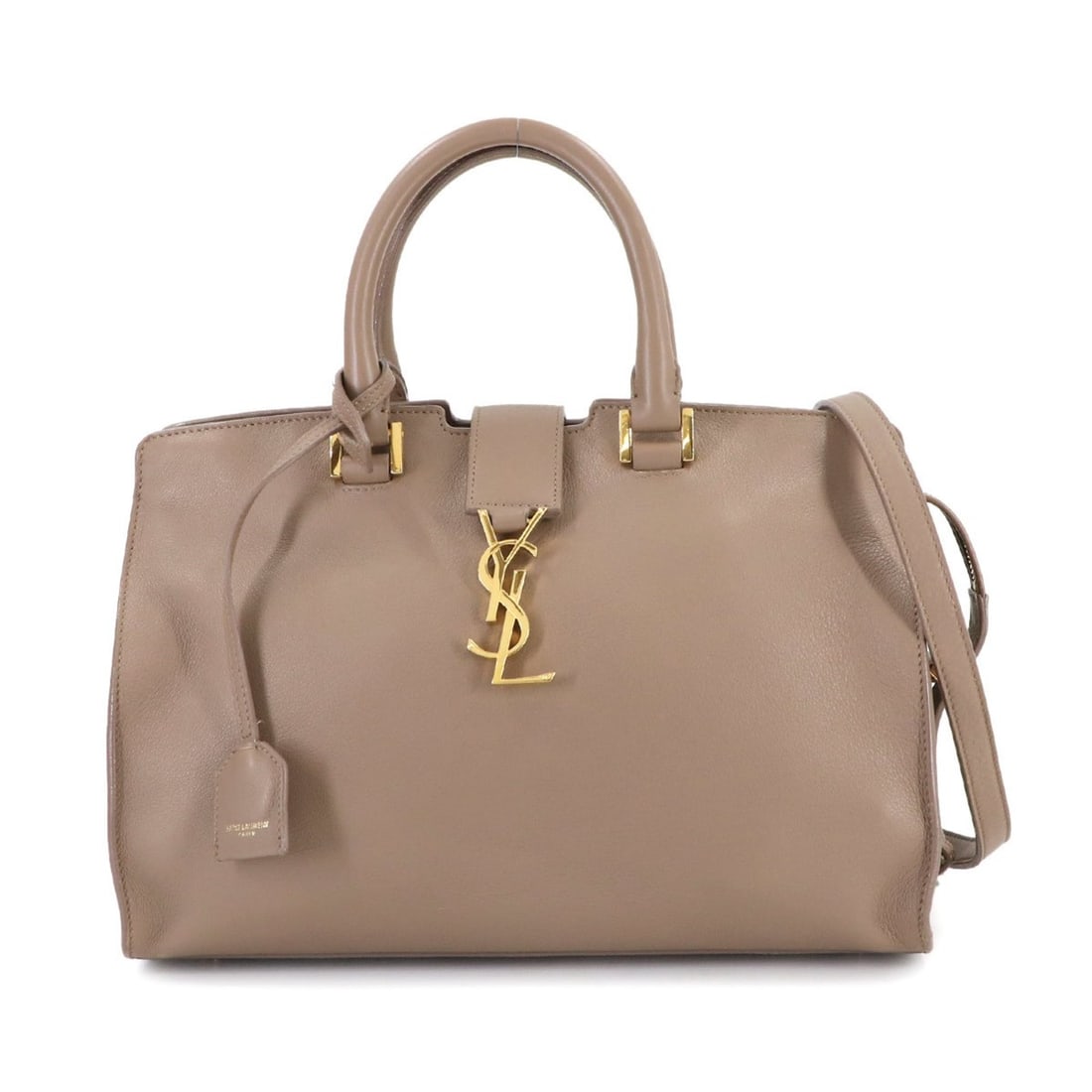 Saint Laurent Small Cabas 2-way Hand/Shoulder Handbag, Leather, Beige, 424869: --- Catalog ---Category: SizeWeight: 735g / 1.62lb.Size (HxWxD): 19cm x 29.5cm x 15cm / 7.48'' x 11.61'' x 5.9''Strap Length: 88cm - 93cm / 34.64'' - 36.61''Handle Length: 28cm / 11.02''Category: