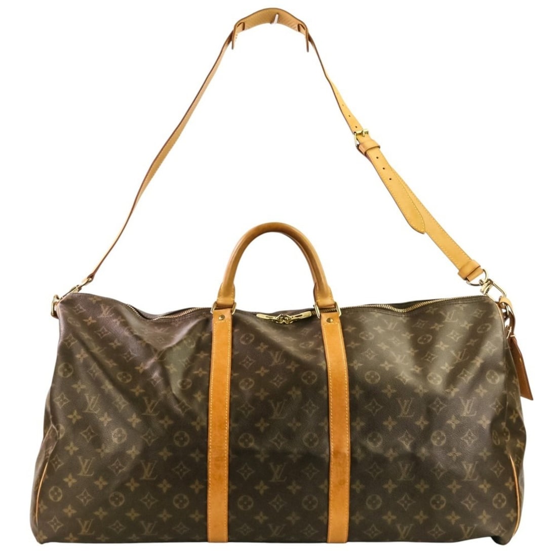 LOUIS VUITTON Louis Vuitton Monogram Keepall Bandoulière 60 Boston Bag M41412 Brown Men's Women's (1 of 18)