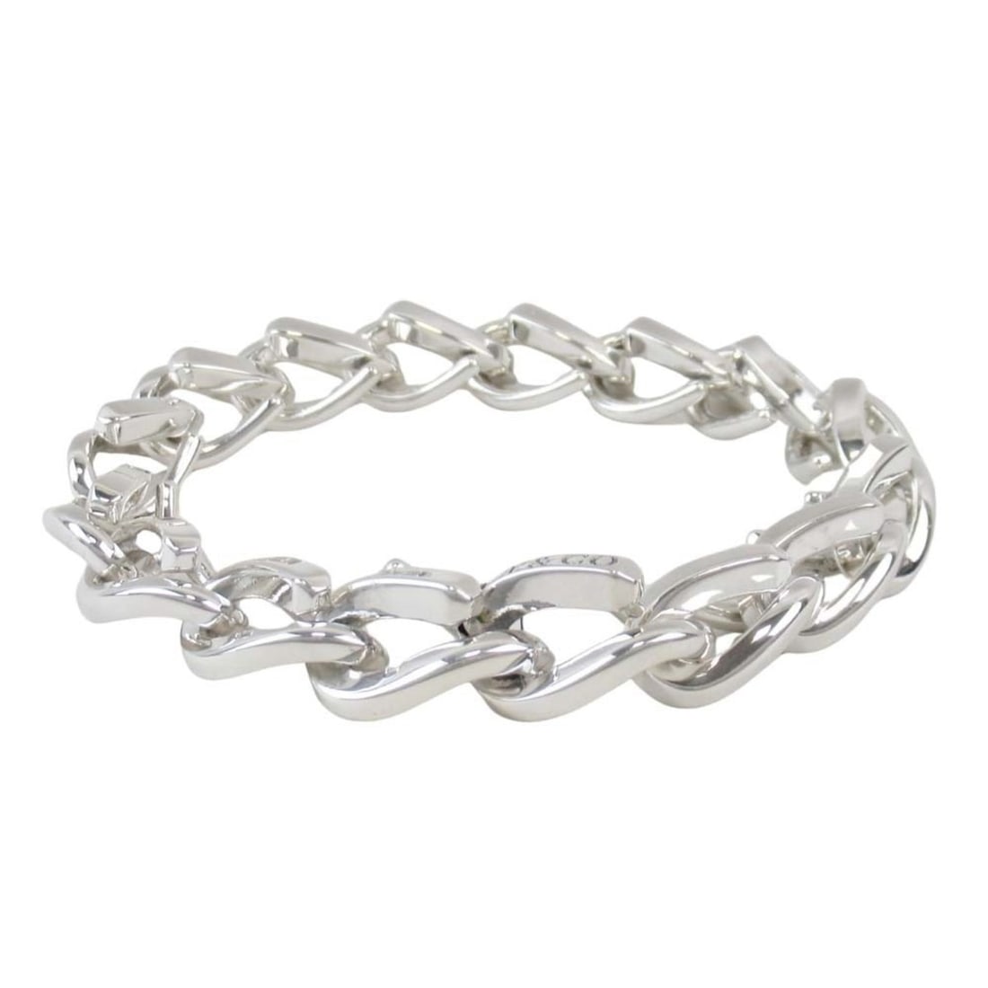 Tiffany & Co. FORGE LARGE LINK BRACELET - 925 Silver Bracelet Men's Women's Accessory: --- Catalog ---Category: SizeWeight: 75.1g / 2.64oz.Total Length: 21.5cm / 8.46''Category: DesignType: Link braceletColor: SilverGender: Men,Women,UnisexMaterial: Silver 925Category: GeneralLine: