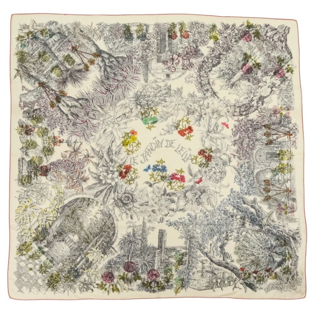 HERMES Carre Geant 140 LE JARDIN DE LEILA Large Stole Shawl Light Beige Women's: --- Catalog ---Category: SizeSize (LxW): 1.33m x 1.33m / 52.36'' x 52.36''Category: DesignType: StoleColor: Light beigeGender: WomenCategory: GeneralBrand: Hermes--- Item List ---Section: