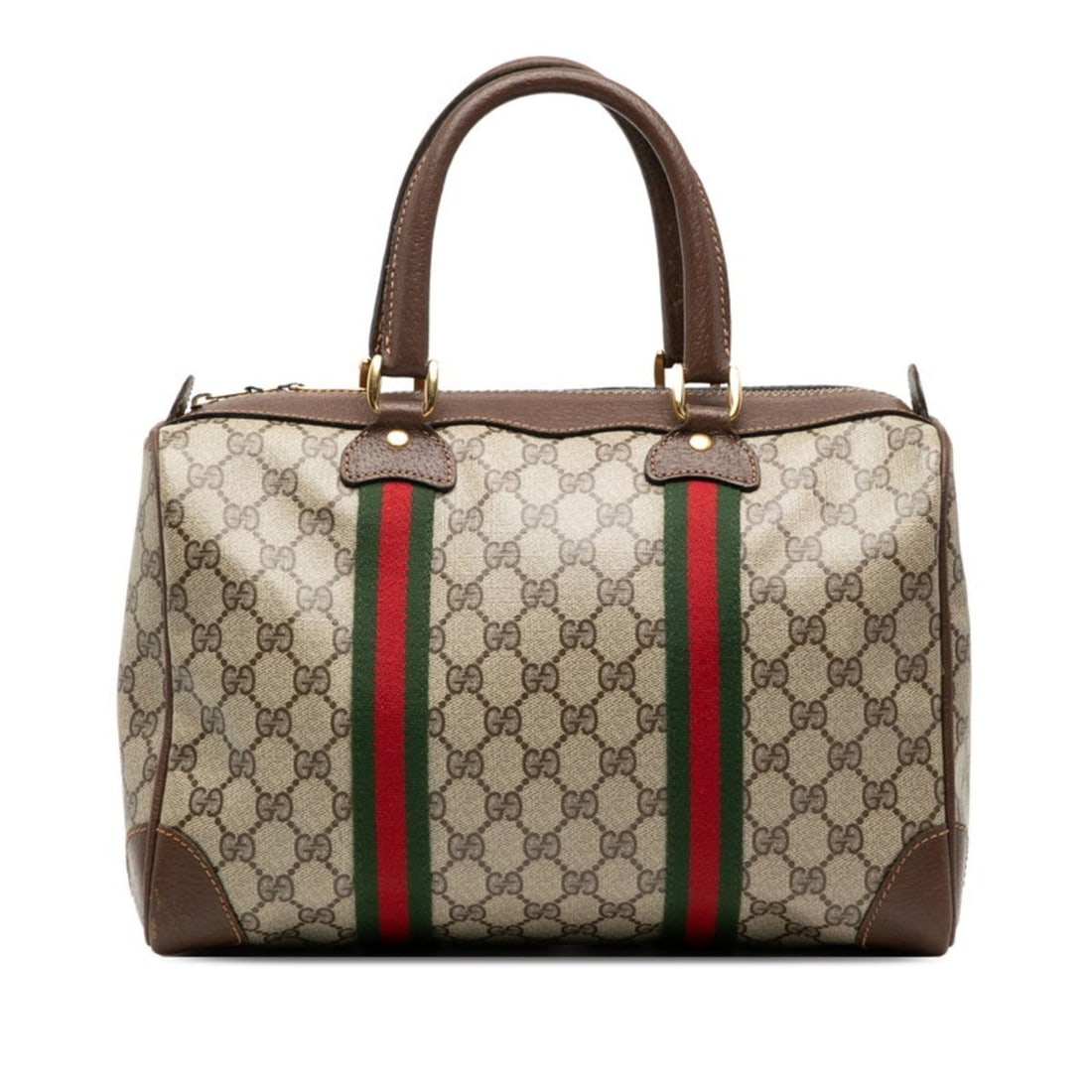 Gucci GG Supreme Sherry Line Mini Boston Bag Handbag Beige Brown Leather Women's GUCCI (1 of 10)