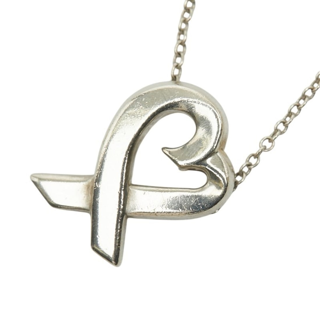 Tiffany & Co. Paloma Picasso Loving Heart Chain Pendant Necklace, Sterling Silver (SV925), Women's.: --- Catalog ---Category: SizePendant Size: 15.3mm x 11mm / 0.6'' x 0.43''Neck Circumference: 42.5 cm / 16.73''Category: DesignColor: SilverGender: WomenMaterial: Silver, Silver 925Necklace Type: