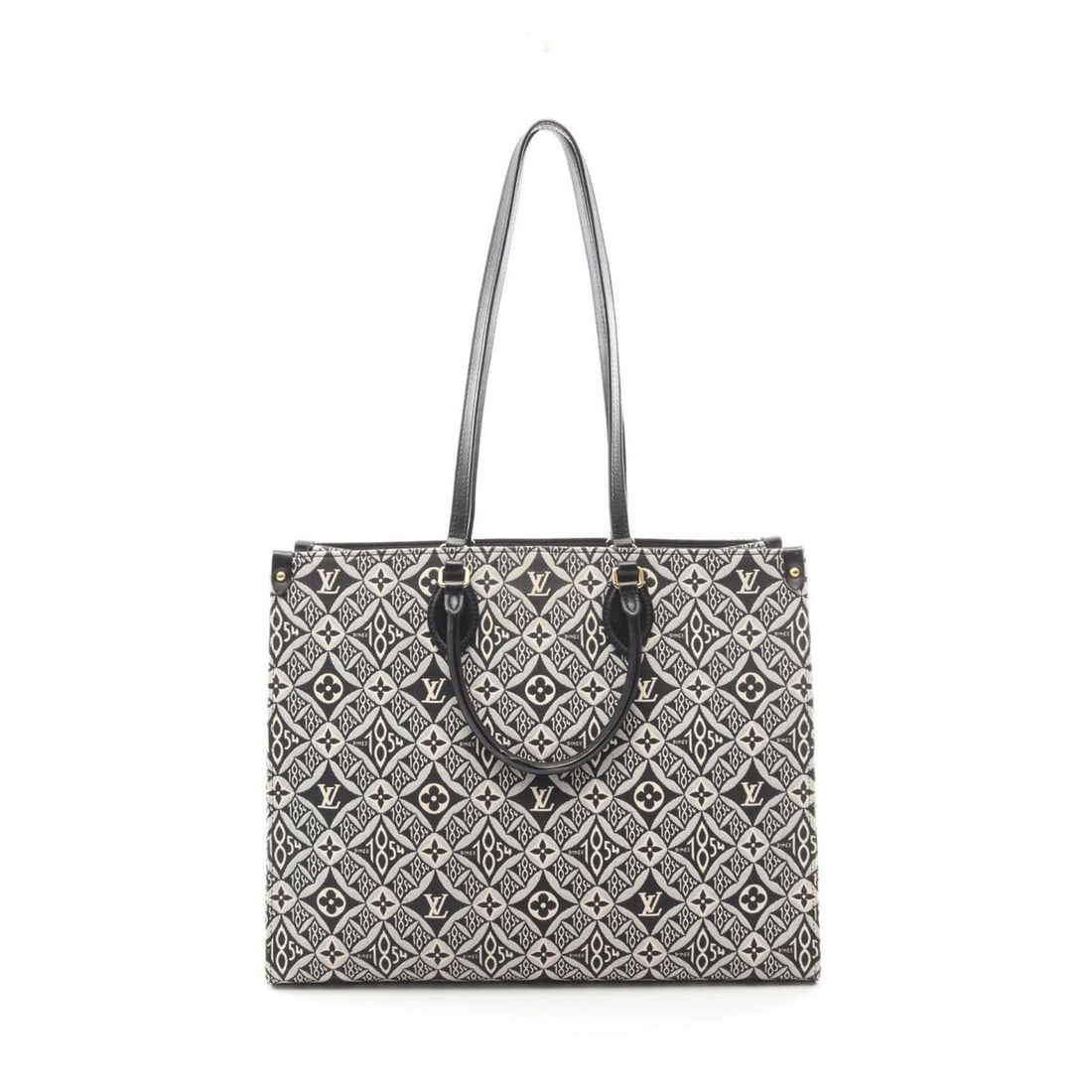 Louis Vuitton OnTheGo GM Since 1854 Tote Bag Handbag Canvas Leather Monogram Jacquard Women's: --- Catalog ---Category: SizeSize (HxWxD): 32cm x 41cm x 17cm / 12.59'' x 16.14'' x 6.69''Category: DesignType: Handbag, Tote bagColor: Black, GrayGender: WomenMaterial: Canvas , Leather Category: Gen