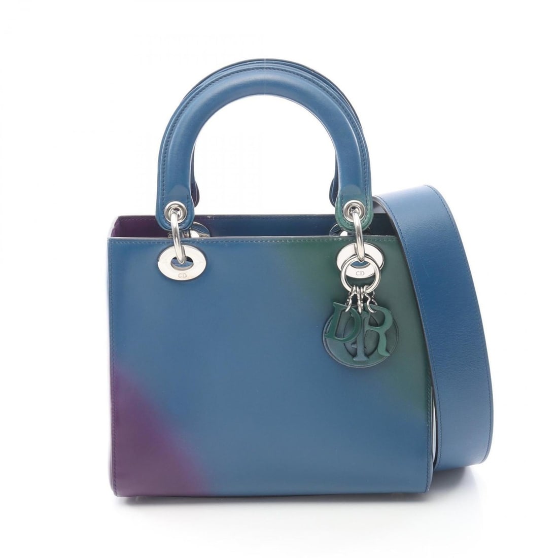 Christian Dior Dior Lady handbag, leather, women's, blue, green, purple.: --- Catalog ---Category: SizeSize (HxWxD): 20cm x 24cm x 11cm / 7.87'' x 9.44'' x 4.33''Category: DesignType: HandbagColor: Blue, Green, PurpleGender: WomenMaterial: Leather Category: GeneralBrand: Ch