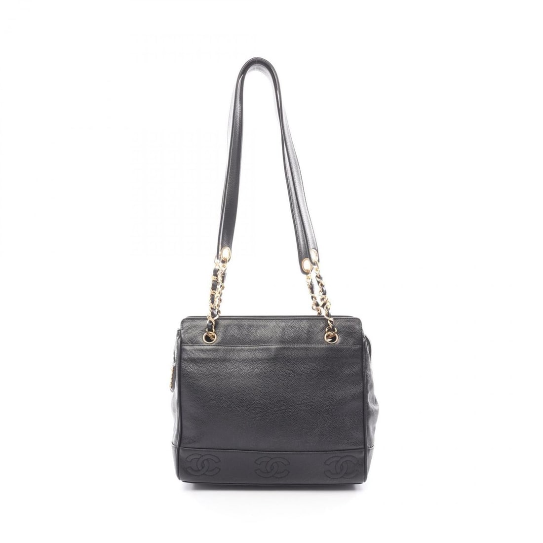 Chanel Triple Coco Mark Shoulder Bag Handbag Leather Grained Calf Women's Black: --- Catalog ---Category: SizeSize (HxWxD): 25cm x 27.5cm x 8cm / 9.84'' x 10.82'' x 3.14''Category: DesignType: Handbag, Shoulder bagColor: BlackGender: WomenMaterial: Leather Category: GeneralBrand: