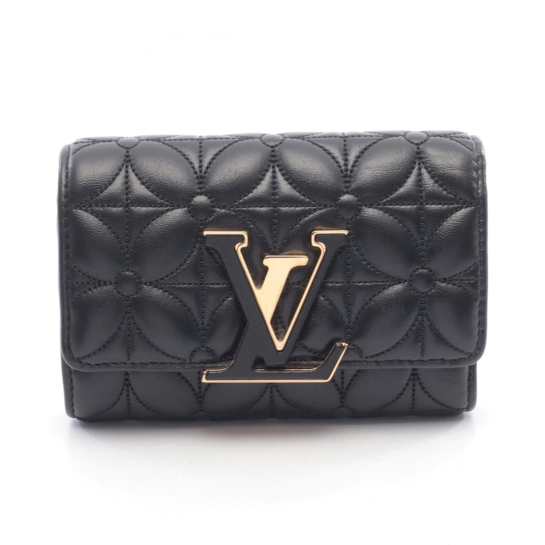 Louis Vuitton Portefeuille Capucines Compact Flower Quilted Tri-fold Wallet, Leather, Women's,: --- Catalog ---Category: SizeSize (HxWxD): 10cm x 13.5cm x 4cm / 3.93'' x 5.31'' x 1.57''Category: DesignType: Wallet (tri-fold)Color: BlackGender: WomenMaterial: Leather Category: GeneralMPN: M83666B