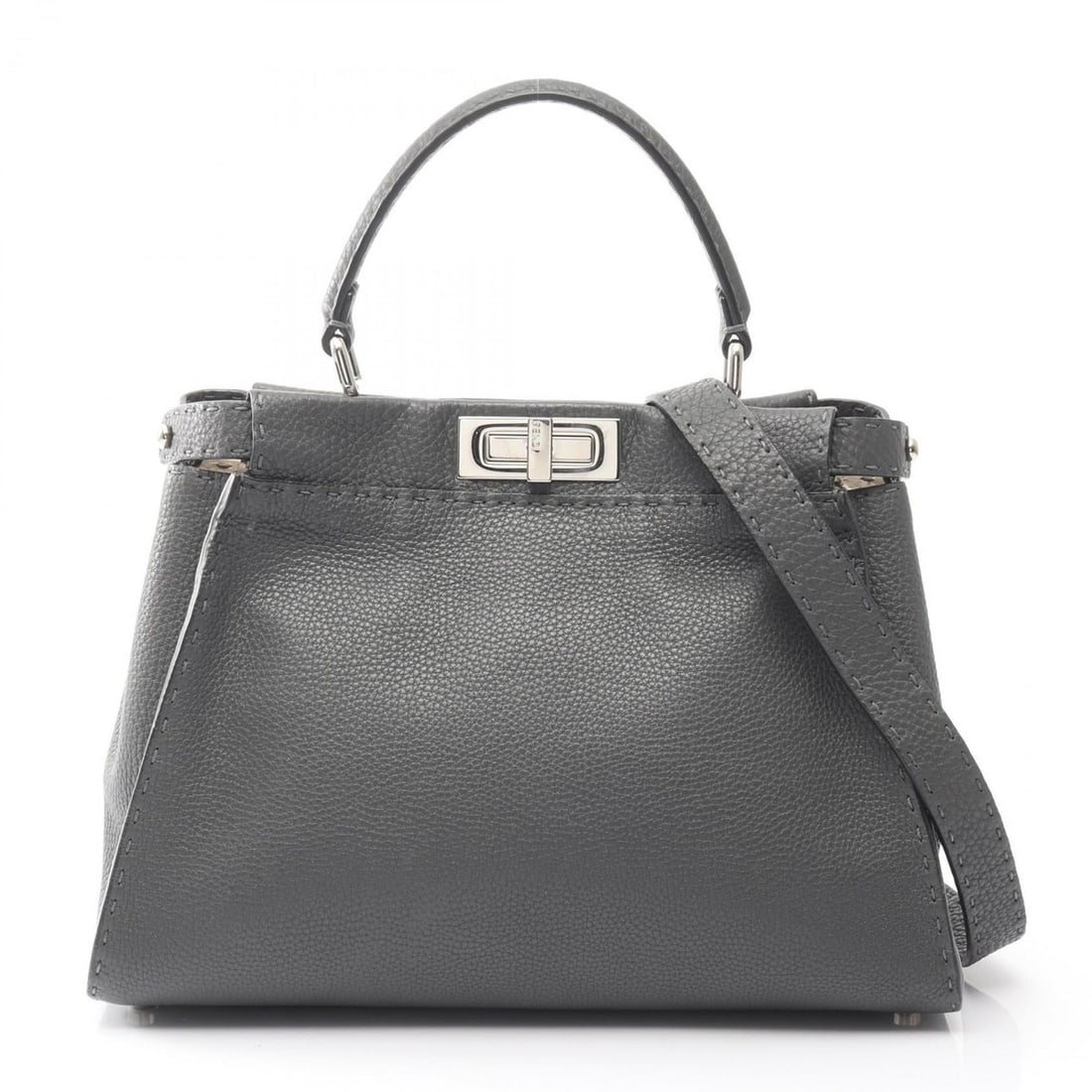 Fendi Peekaboo Regular Handbag, Leather, Women's, Gray: --- Catalog ---Category: SizeSize (HxWxD): 24cm x 34cm x 13cm / 9.44'' x 13.38'' x 5.11''Category: DesignType: HandbagColor: GrayGender: WomenMaterial: Leather Category: GeneralBrand: Fendi--- Item Li