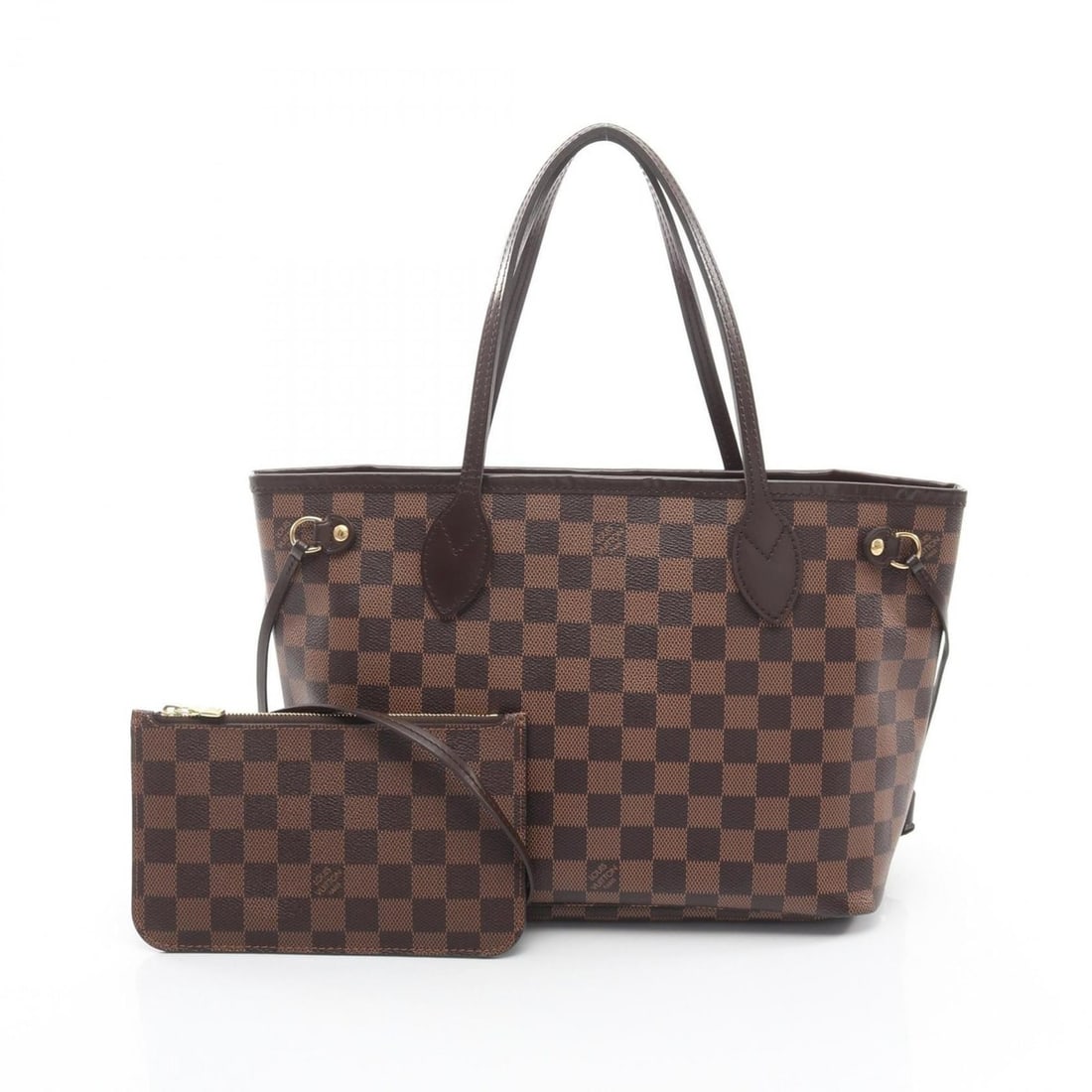 Louis Vuitton Neverfull PM Tote Bag Handbag, Coated Canvas and Leather, Damier Pattern, Women's,: --- Catalog ---Category: SizeSize (HxWxD): 22cm x 28cm x 12.5cm / 8.66'' x 11.02'' x 4.92''Category: DesignType: Handbag, Tote bagColor: Brown, Damier CanvasGender: WomenMaterial: Coated canvas , Leat