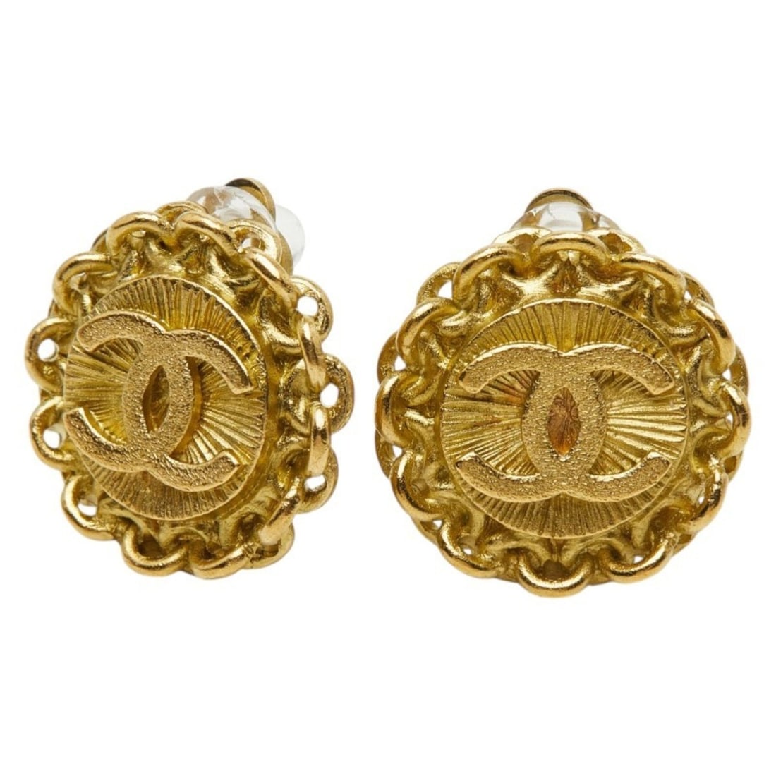 Chanel Vintage Coco Mark Earrings, Gold Plated, Women's CHANEL: --- Catalog ---Category: SizeSize (HxWxD): 17.60mm x 17.60mm / 0.69'' x 0.69''Category: DesignType: Clip earringsColor: GoldGender: WomenCategory: GeneralBrand: Chanel--- Item List ---Section: Conditi