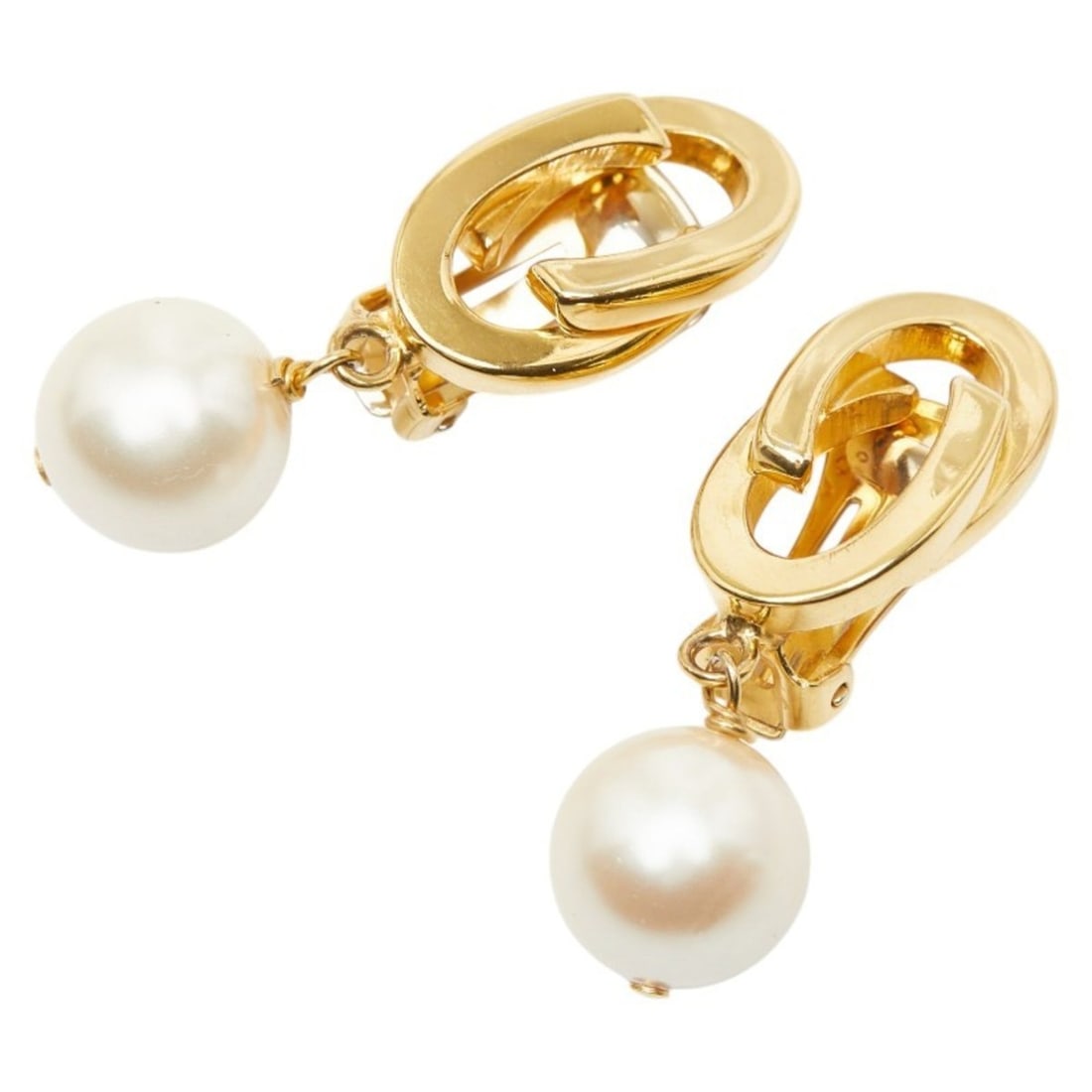 Gucci Vintage Faux Pearl Earrings, Gold Plated, Women's: --- Catalog ---Category: SizeSize (HxWxD): 45.30mm x 14.00mm / 1.78'' x 0.55''Category: DesignType: Clip earringsColor: GoldGender: WomenSeason: VintageCategory: GeneralBrand: Gucci--- Item List ---Se