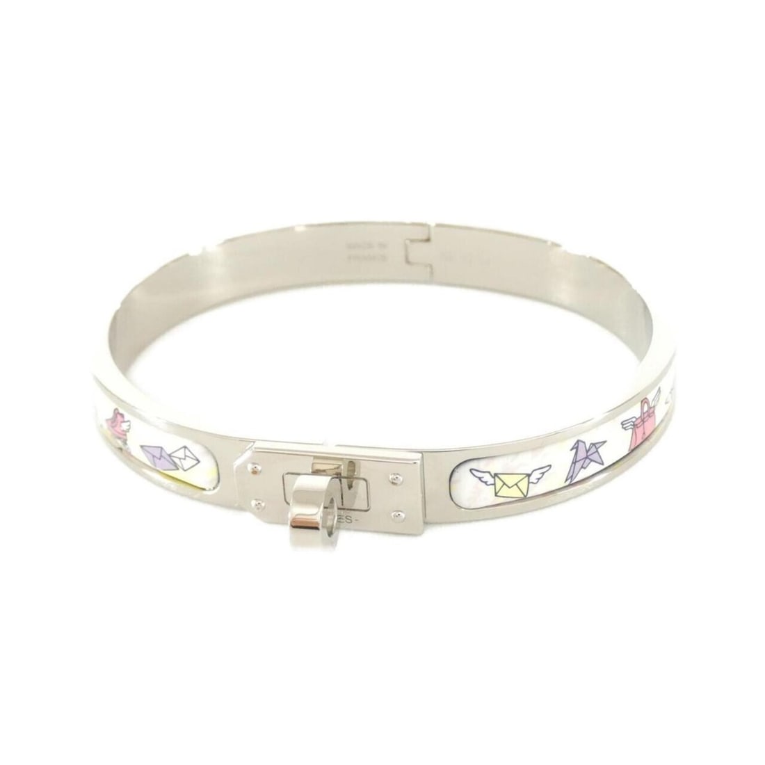 Hermes FLAGSHIP Mini Click Kelly PM 204415FP Bracelet: --- Catalog ---Category: SizeLength: 16cm / 6.29''Category: DesignType: Charm braceletColor: Silver, WhiteGender: WomenCategory: GeneralMPN: 204415FPBrand: Hermes--- Item List ---Section: