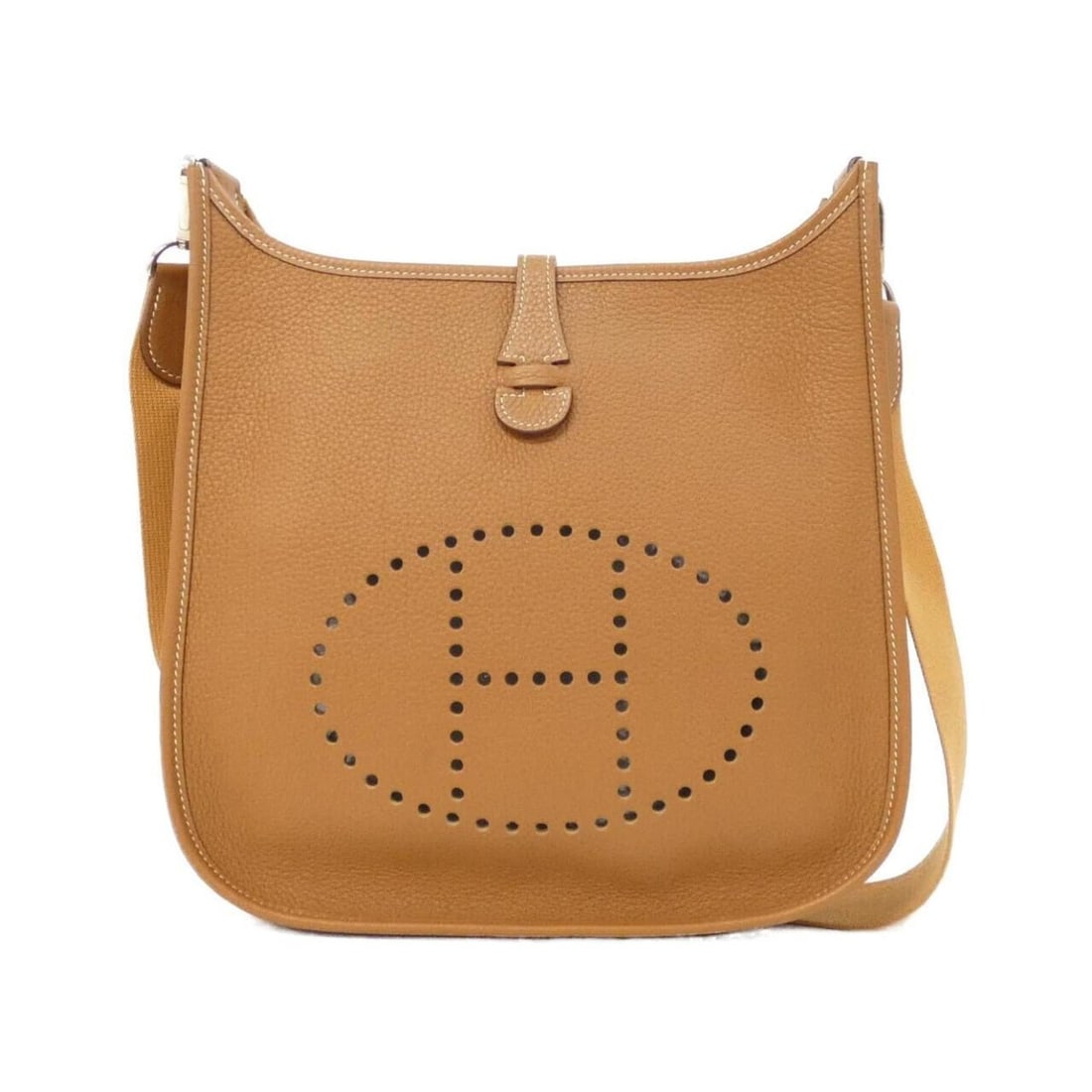 Hermes Evelyne PM 038084CK Shoulder Bag: --- Catalog ---Category: SizeSize (HxWxD): 29cm x 28cm x 8cm / 11.41'' x 11.02'' x 3.14''Category: DesignType: Shoulder bagColor: GoldGender: Men,WomenMaterial: Taurillon clemence leather Hardware