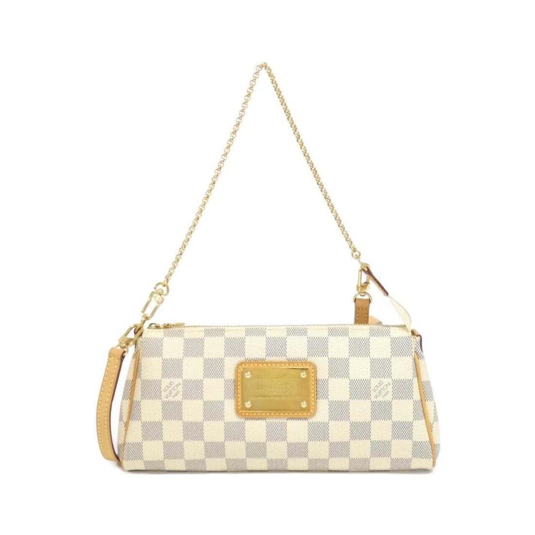 Louis Vuitton Damier Azur Eva N55214 Shoulder Bag: --- Catalog ---Category: SizeSize (HxWxD): 12cm x 26cm x 5cm / 4.72'' x 10.23'' x 1.96''Category: DesignType: Shoulder bagColor: AzurGender: Men,WomenMaterial: Coated canvas Hardware Color: