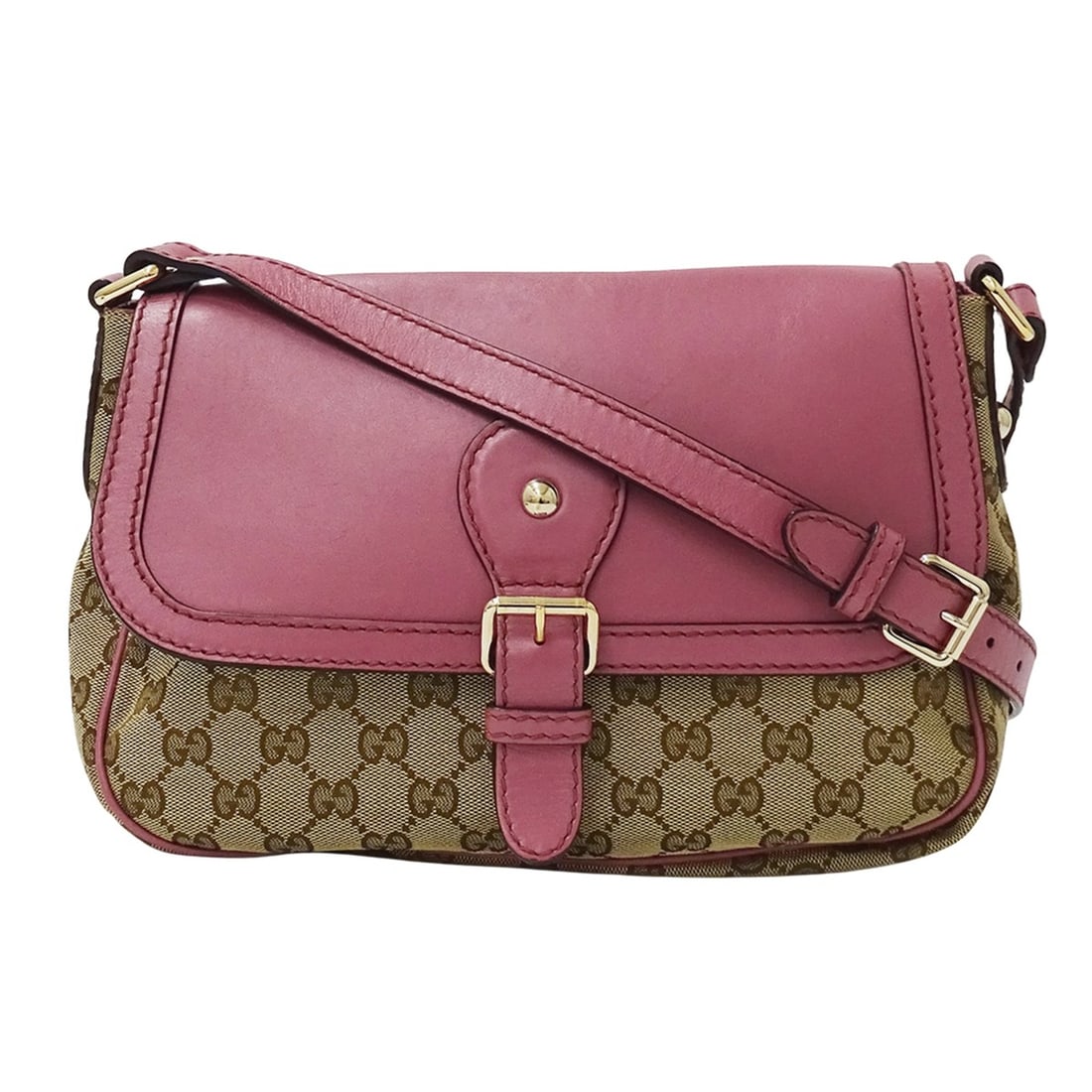 Gucci GUCCI handbag for women, brand shoulder bag, GG canvas, pink, beige, brown, 308452, messenger (1 of 19)