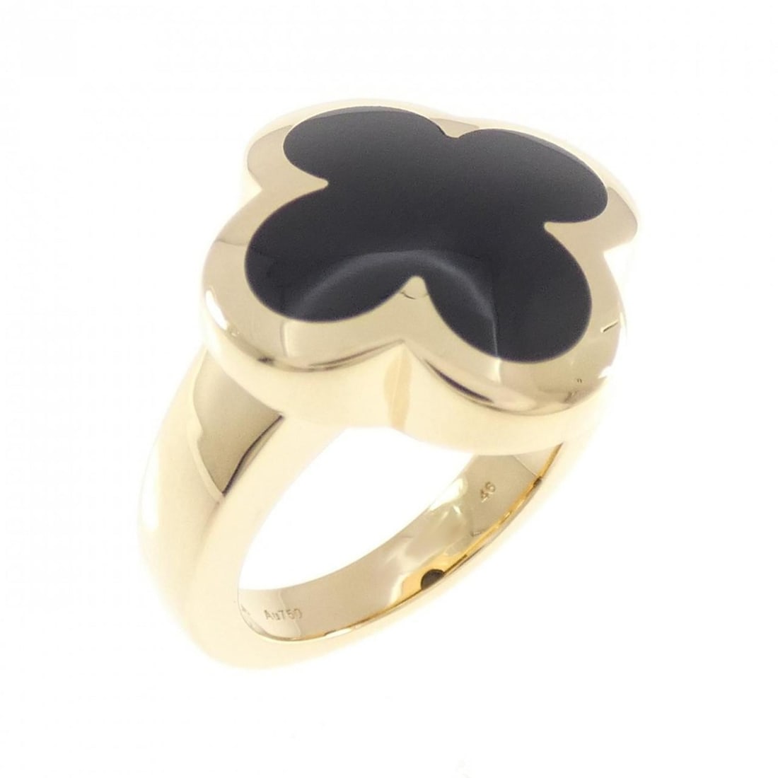 Van Cleef & Arpels Pure Alhambra Ring: --- Catalog ---Category: SizeUS Size: 3.5Brand Size: 46Category: DesignType: Band ringStone: OnyxGender: WomenMaterial: Yellow gold (18K)Category: GeneralMPN: VCARB13800Brand: Van Cleef & Arpels---