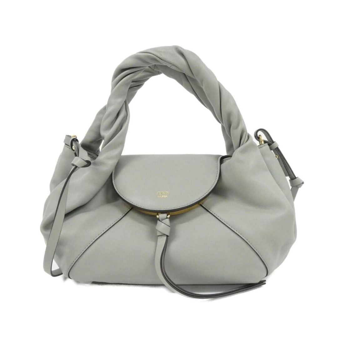 Fendi Spy Small 8BR838 AYCT Handbag: --- Catalog ---Category: SizeSize (HxWxD): 18cm x 32cm x 10cm / 7.08'' x 12.59'' x 3.93''Category: DesignType: HandbagColor: Gray, GreenGender: WomenMaterial: Leather Leather/Fur Type: