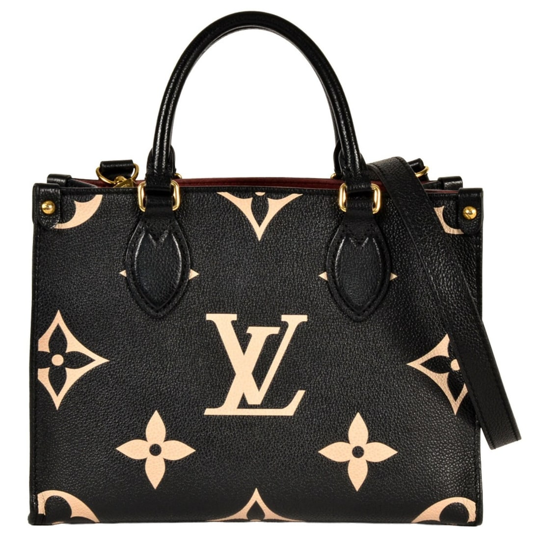 Louis Vuitton OnTheGo PM Handbag, 2-way, Monogram Empreinte, M45659, Black, with built-in RFID (IC: --- Catalog ---Category: SizeHandle Drop: 10.00cm / 3.94''Size (HxWxD): 19cm x 25cm x 10cm / 7.48'' x 9.84'' x 3.93''Strap Length: 110cm / 43.3''Category: DesignType: HandbagColor: BlackGender: WomenM