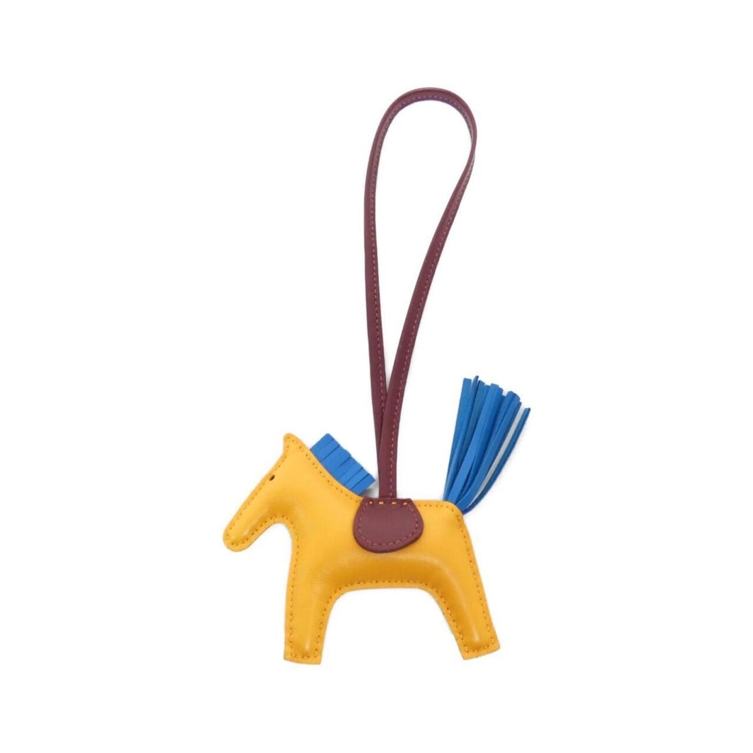 Hermes Rodeo Accessory Bag Charm PM 064929CA: --- Catalog ---Category: SizeChain Length: 360.00mm / 14.17''Size (HxWxD): 70.00mm x 80.00mm / 2.76'' x 3.15''Category: DesignType: Handbag charmColor: Blue, Jaune, Rouge H, YellowGender: Women,MenMat