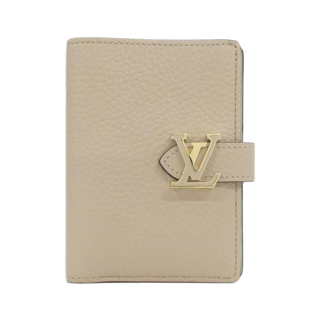 Louis Vuitton Taurillon LV Vertical Wallet Compact M82198: --- Catalog ---Category: SizeSize (HxWxD): 12cm x 9cm x 2cm / 4.72'' x 3.54'' x 0.78''Category: DesignType: Card walletColor: BeigeGender: WomenMaterial: Leather Leather/Fur Type: CalfskinCategory: