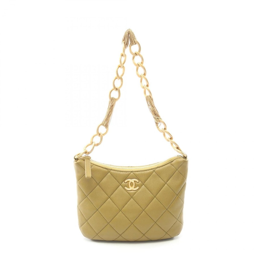 Chanel Small Hobo Shoulder Bag/Handbag, Lambskin Leather, Women's, Green, AS3223: --- Catalog ---Category: SizeSize (HxWxD): 16cm x 19cm x 9cm / 6.29'' x 7.48'' x 3.54''Strap Length: 54cm / 21.25''Category: DesignType: Handbag, Shoulder bagColor: GreenGender: WomenMaterial: Leather