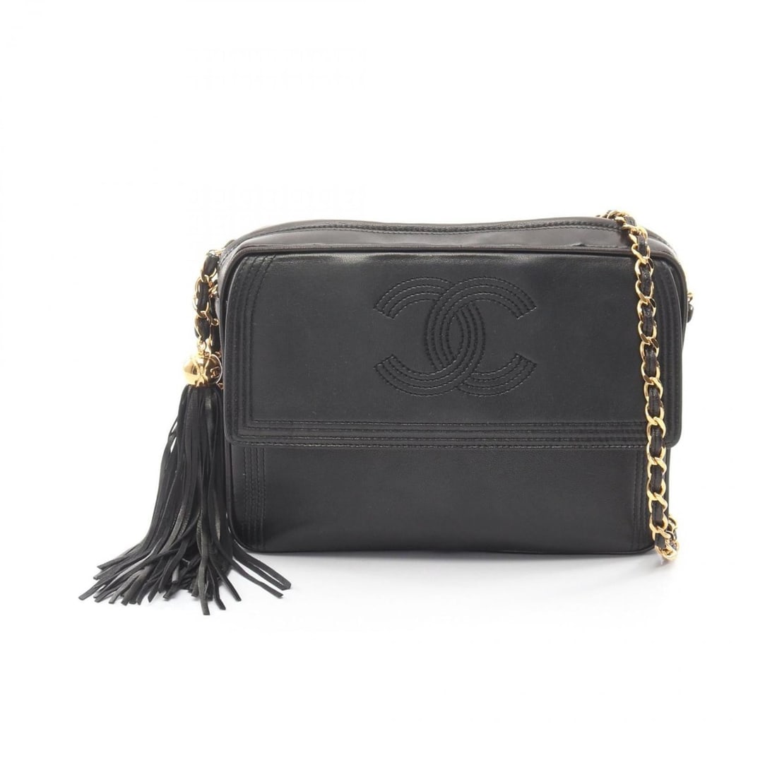 Chanel Coco Mark Shoulder Bag/Handbag, Lambskin Leather, Women's, Black: --- Catalog ---Category: SizeSize (HxWxD): 16cm x 23cm x 6.5cm / 6.29'' x 9.05'' x 2.55''Strap Length: 112cm / 44.09''Category: DesignType: Handbag, Shoulder bagColor: BlackGender: WomenMaterial: