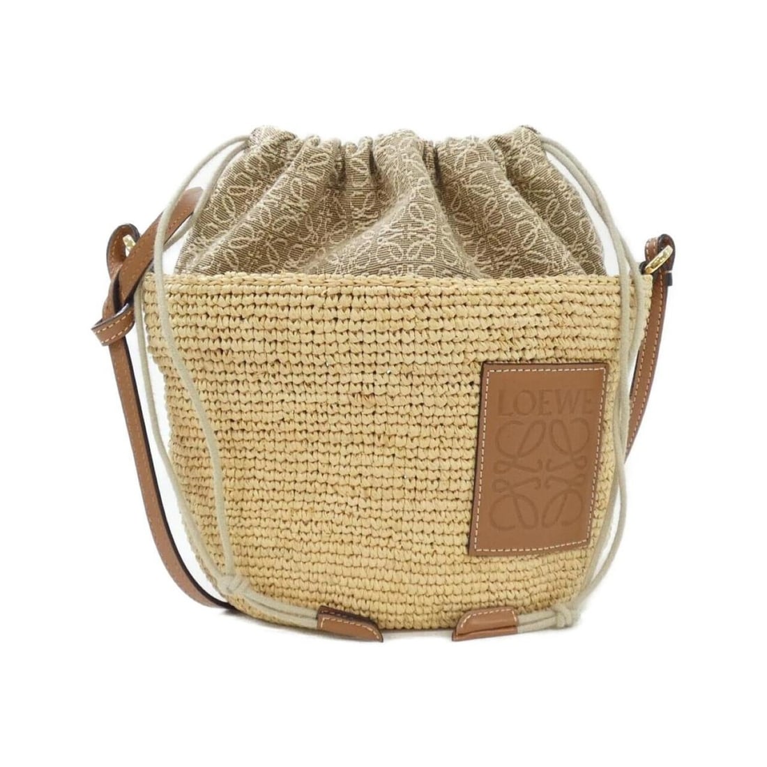 Loewe A689C70X08 Shoulder Bag: --- Catalog ---Category: SizeSize (HxWxD): 17cm x 26cm x 10cm / 6.69'' x 10.23'' x 3.93''Category: DesignType: Shoulder bagGender: WomenMaterial: Raffia , Canvas Hardware Color: GoldCategory: