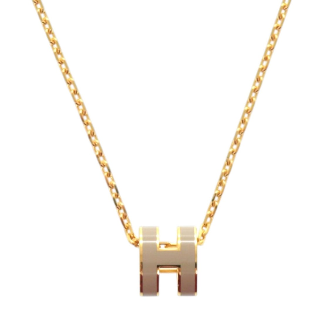 Like New Hermes Mini Pop H Metal Marron Glacé Necklace 0488HERMES: --- Catalog ---Category: SizePendant Size: 8mm x 7mm / 0.31'' x 0.27''Neck Circumference: 40 cm / 15.74''Category: DesignGender: WomenMaterial: MetalNecklace Type: NecklaceCategory: GeneralBrand: Herm