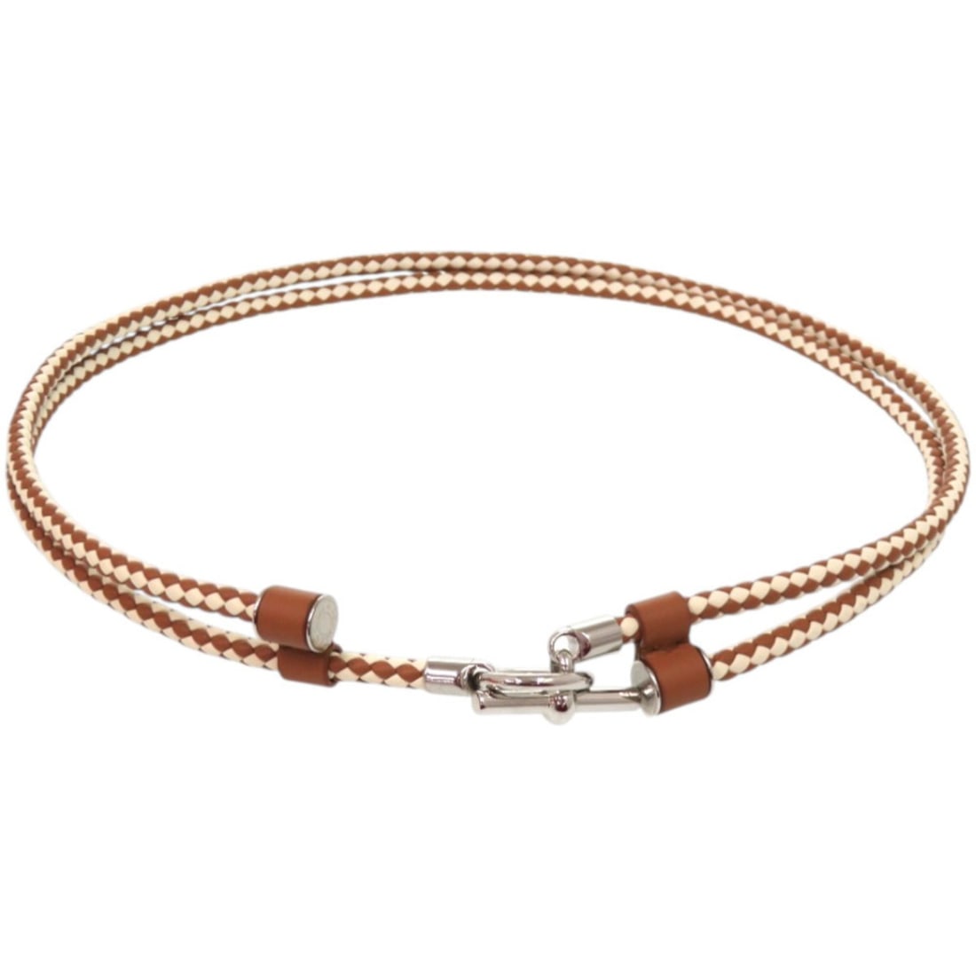 Unused Hermes Glenan Leather Metal Brown Belt 1524HERMES: --- Catalog ---Category: SizeWidth: 1.2cm / 0.47''Length: 59cm / 23.22''Category: DesignType: Standard beltColor: Brown, WhiteGender: WomenMaterial (Strap): Leather Material (Buckle): MetalCategory: G