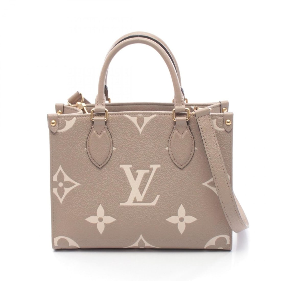Louis Vuitton OnTheGo PM Bicolor Handbag, Leather, Monogram Empreinte, Women's, Beige/Ivory, M45779 (1 of 11)