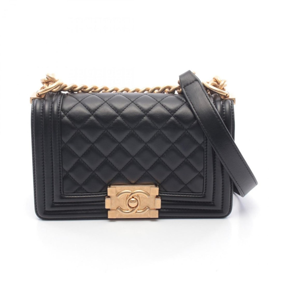 Chanel Boy Small Shoulder Bag/Handbag, Lambskin Leather, Women's, Black (A67085): --- Catalog ---Category: SizeSize (HxWxD): 12cm x 20cm x 6cm / 4.72'' x 7.87'' x 2.36''Category: DesignType: Handbag, Shoulder bagColor: BlackGender: WomenMaterial: Rubber Category: GeneralLine: Boy