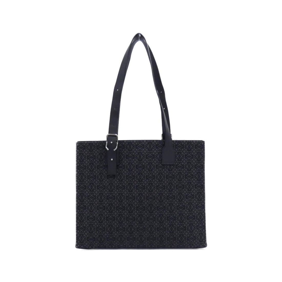 Loewe Buckle Horizontal Tote Anagram B692K96X02 Bag: --- Catalog ---Category: SizeSize (HxWxD): 32cm x 40cm x 8cm / 12.59'' x 15.74'' x 3.14''Category: DesignType: Tote bagColor: BlackGender: Women,MenMaterial: Canvas , Leather Leather/Fur Type: Calfski