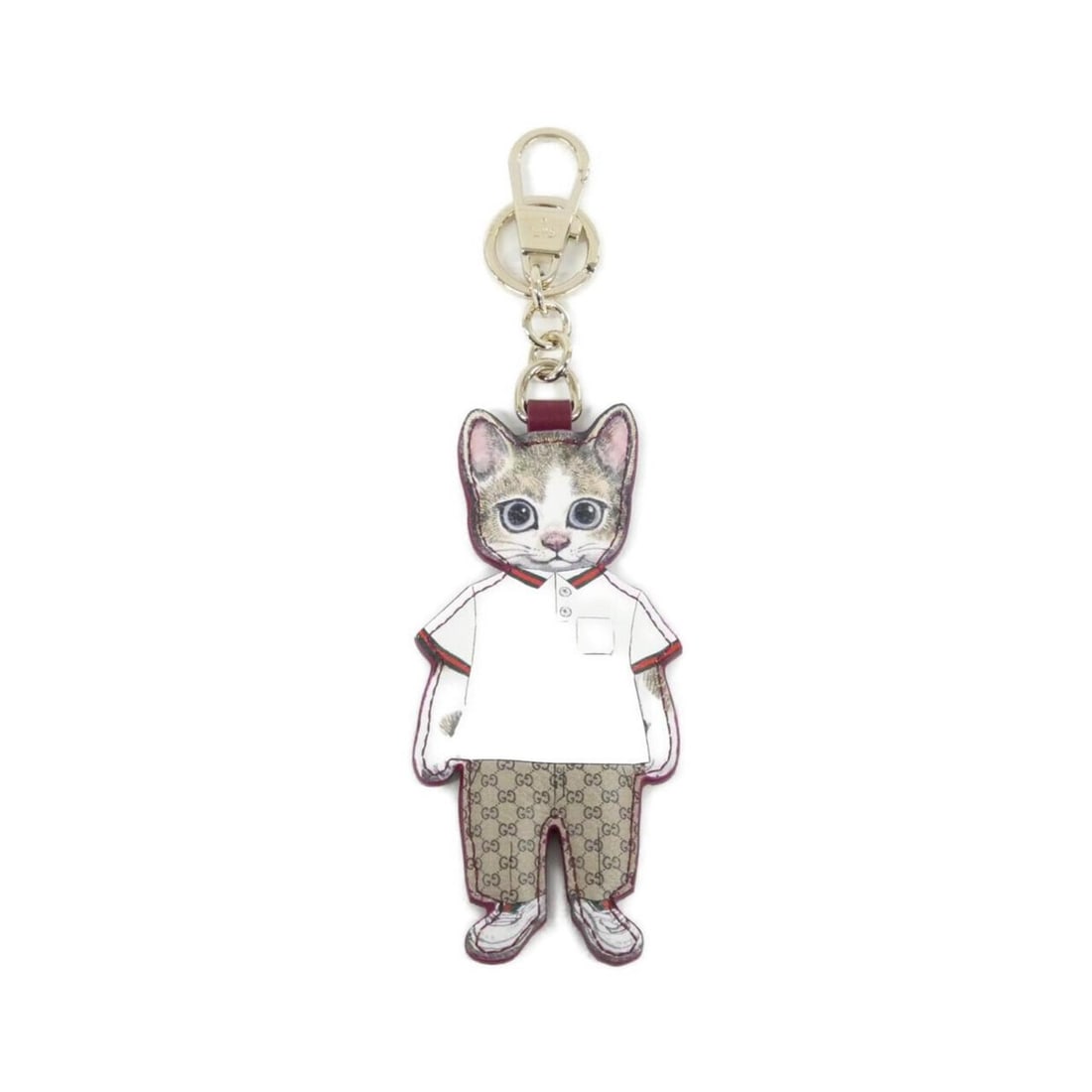Gucci 844247 JAAJU Keyring: --- Catalog ---Category: DesignType: KeyringColor: Beige, Dark brownGender: Women,MenCategory: GeneralMPN: 844247 JAAJUBrand: Gucci--- Item List ---Section: ConditionRanking: Rank A Used - A few