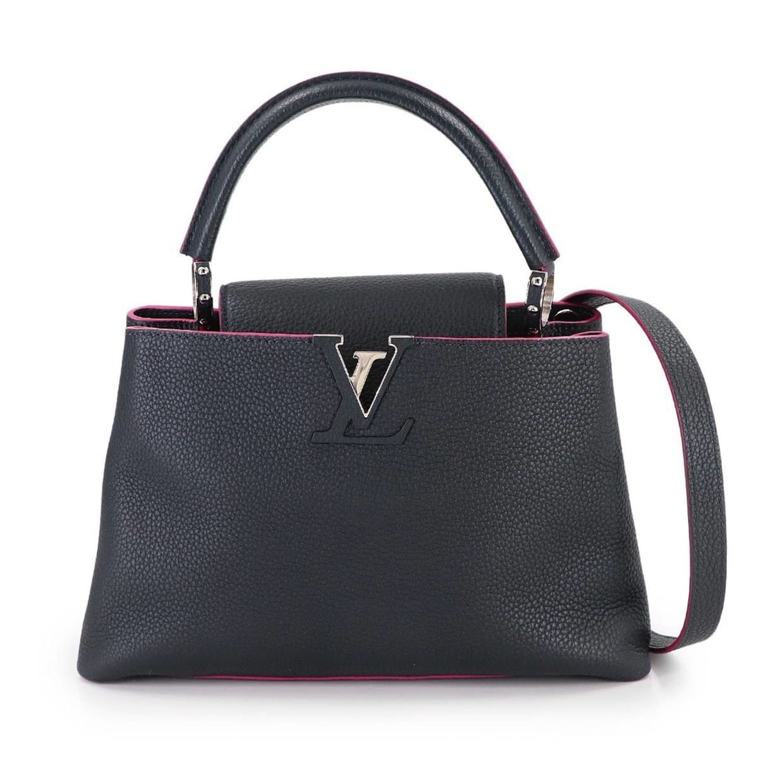 Louis Vuitton Capucines PM 2-way Shoulder/Handbag, Taurillon Leather, Cobalt Fuchsia, M42245: --- Catalog ---Category: SizeWeight: 1kg / 2.21lb.Size (HxWxD): 19.5cm x 31cm x 11cm / 7.67'' x 12.2'' x 4.33''Strap Length: 110cm - 120cm / 43.3'' - 47.24''Handle Length: 37cm / 14.56''Category: