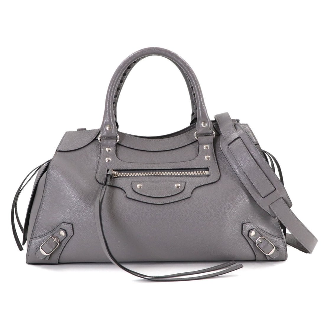 Balenciaga Neo Classic City Medium 2-way Hand/Shoulder Handbag, Leather, Gray, 638470: --- Catalog ---Category: SizeWeight: 1.33kg / 2.93lb.Size (HxWxD): 27.5cm x 43.5cm x 19cm / 10.82'' x 17.12'' x 7.48''Strap Length: 68.5cm - 106cm / 26.96'' - 41.73''Handle Length: 35cm /