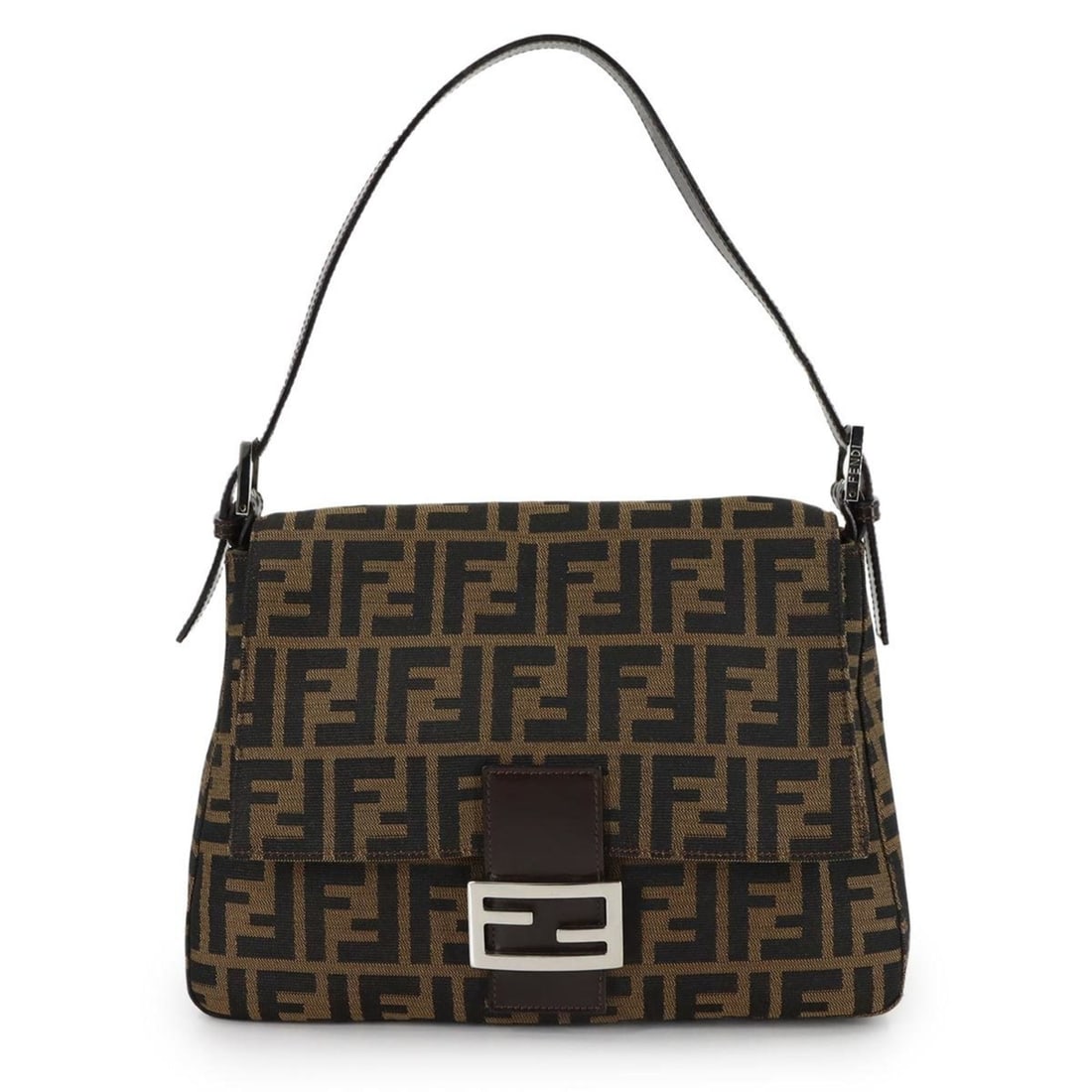 Fendi Zucca Mamma Baguette Shoulder Handbag, Canvas and Leather, Brown, 26325: --- Catalog ---Category: SizeWeight: 385g / 13.58oz.Size (HxWxD): 21cm x 28.5cm x 12cm / 8.26'' x 11.22'' x 4.72''Strap Length: 43cm - 55cm / 16.92'' - 21.65''Category: DesignType: Handbag, Shoulder b