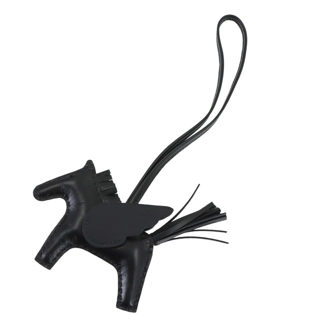 Hermes HERMES So Black Rodeo Pegasus PM Accessory Bag Charm Agneau Milo Swift W Stamp: --- Catalog ---Category: SizeWeight: 10g / 0.35oz.Chain Length: 185.00mm / 7.28''Size (HxWxD): 75.00mm x 125.00mm / 2.95'' x 4.92''Category: DesignType: Handbag charmColor: BlackGender: WomenMaterial:
