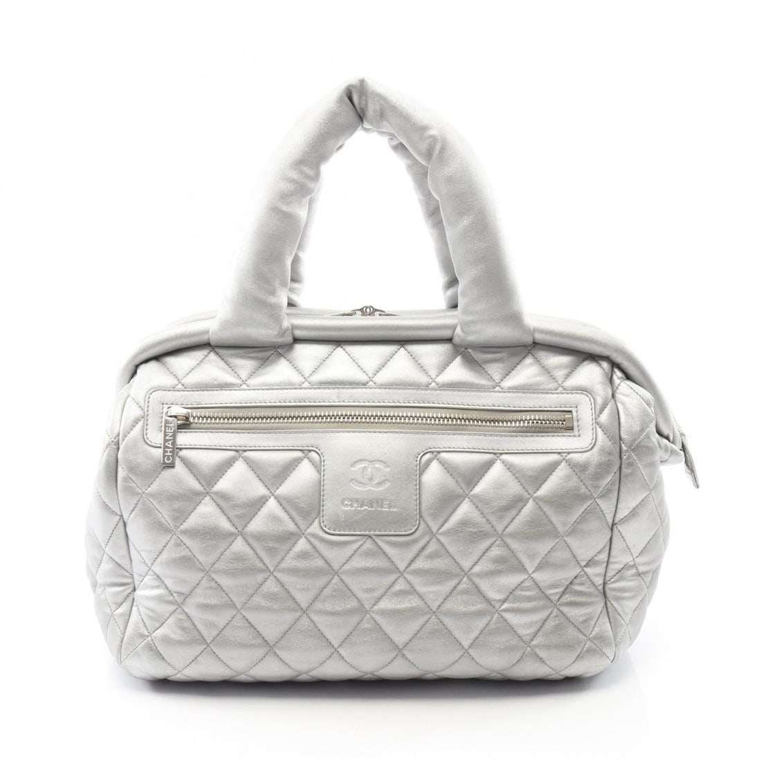 Chanel Coco Cocoon Handbag, Leather, Women's, Silver Tone: --- Catalog ---Category: SizeSize (HxWxD): 27cm x 34cm x 17cm / 10.62'' x 13.38'' x 6.69''Handle Length: 41cm / 16.14''Category: DesignType: HandbagColor: SilverGender: WomenMaterial: Leather Hardware