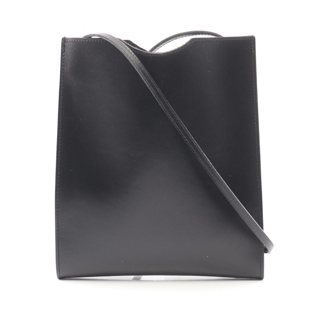 Hermes Onimetou Shoulder Bag/Handbag, Calfskin (Cowhide), Box Calf Leather, Women's, Black: --- Catalog ---Category: SizeSize (HxWxD): 18cm x 16cm x 2cm / 7.08'' x 6.29'' x 0.78''Strap Length: 112cm / 44.09''Category: DesignType: Handbag, Shoulder bagColor: BlackGender: WomenMaterial: Box ca
