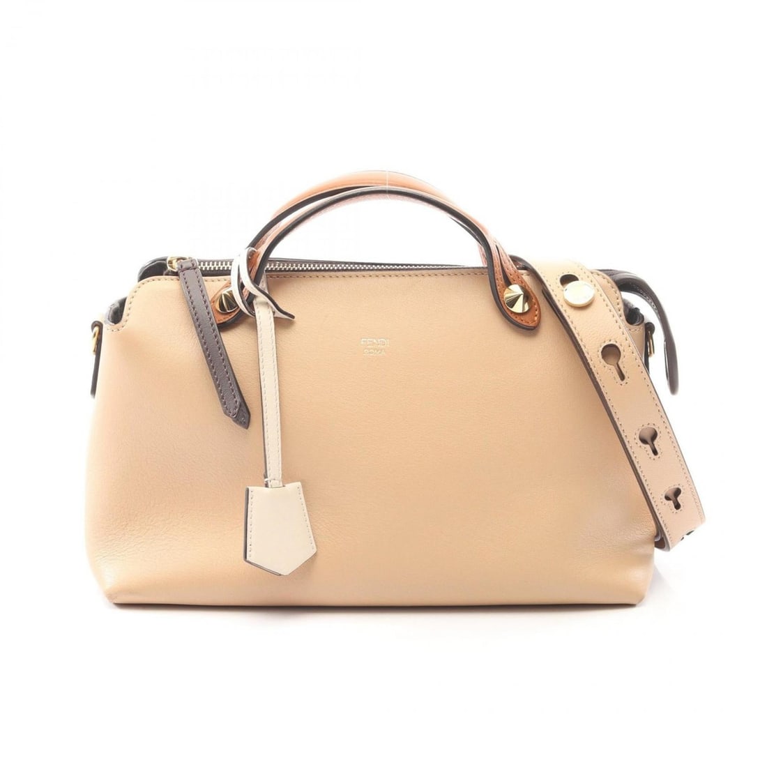 Fendi BY THE WAY MEDIUM Handbag, Leather, Women's, Beige/Brown, 8BL146 (1 of 12)