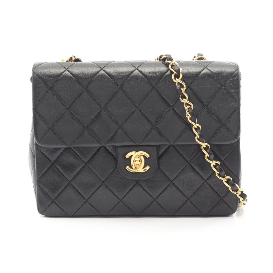 Chanel Mini Matelassé 20 Shoulder Bag/Handbag, Lambskin Leather, Women's, Black (A01163) (1 of 13)