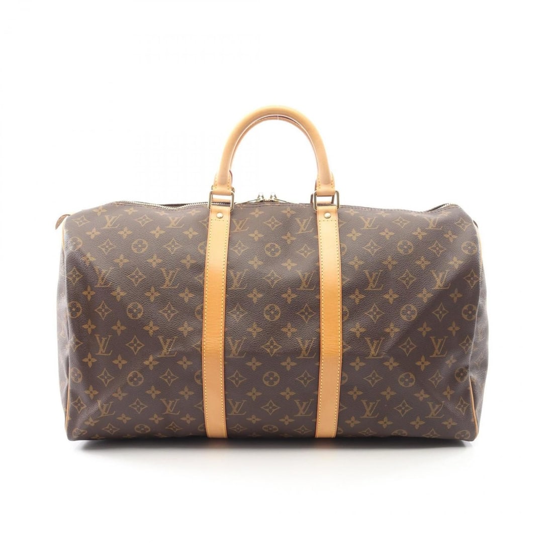 Louis Vuitton Keepall 50 Boston Bag Handbag, Coated Canvas and Leather, Monogram Pattern, Men's: --- Catalog ---Category: SizeSize (HxWxD): 28cm x 51cm x 21.5cm / 11.02'' x 20.07'' x 8.46''Category: DesignType: Boston bag, HandbagColor: BrownGender: Men,WomenMaterial: Coated canvas , PVC , Leathe
