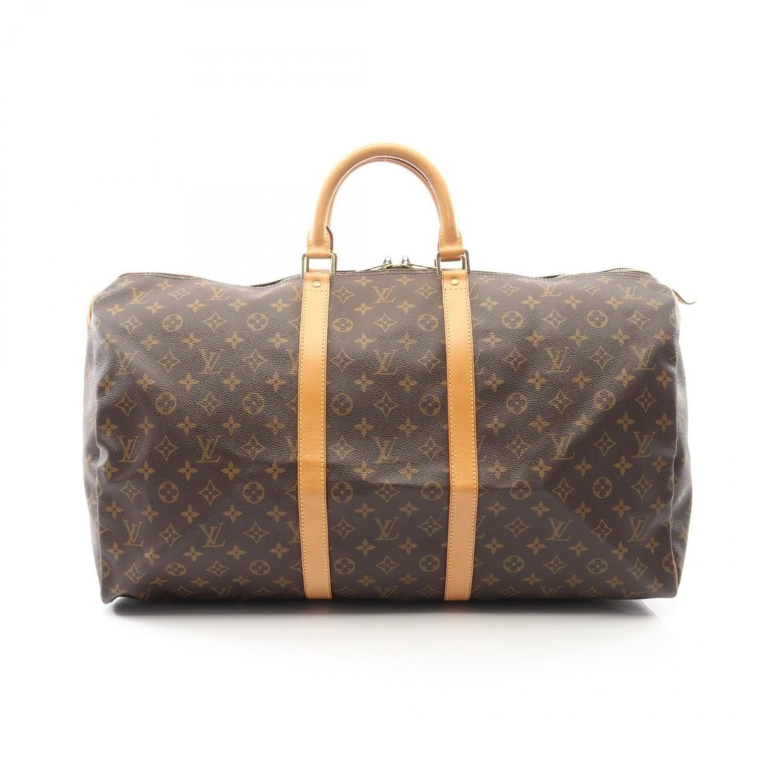Louis Vuitton Keepall 55 Boston Bag Handbag, Coated Canvas and Leather, Monogram Pattern, Men's: --- Catalog ---Category: SizeSize (HxWxD): 30cm x 56cm x 25cm / 11.81'' x 22.04'' x 9.84''Category: DesignType: Boston bag, HandbagColor: BrownGender: Men,WomenMaterial: Coated canvas , PVC , Leather