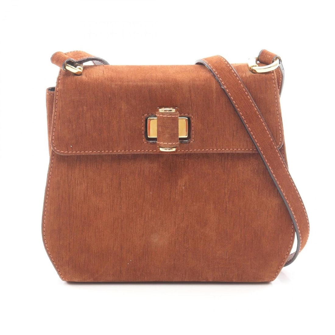 Salvatore Ferragamo Gancini Shoulder Bag/Handbag, Suede, Women's, Brown: --- Catalog ---Category: SizeSize (HxWxD): 15.5cm x 15.5cm x 6cm / 6.1'' x 6.1'' x 2.36''Category: DesignType: Handbag, Shoulder bagColor: BrownGender: WomenMaterial: Suede Category: GeneralBrand: Sal