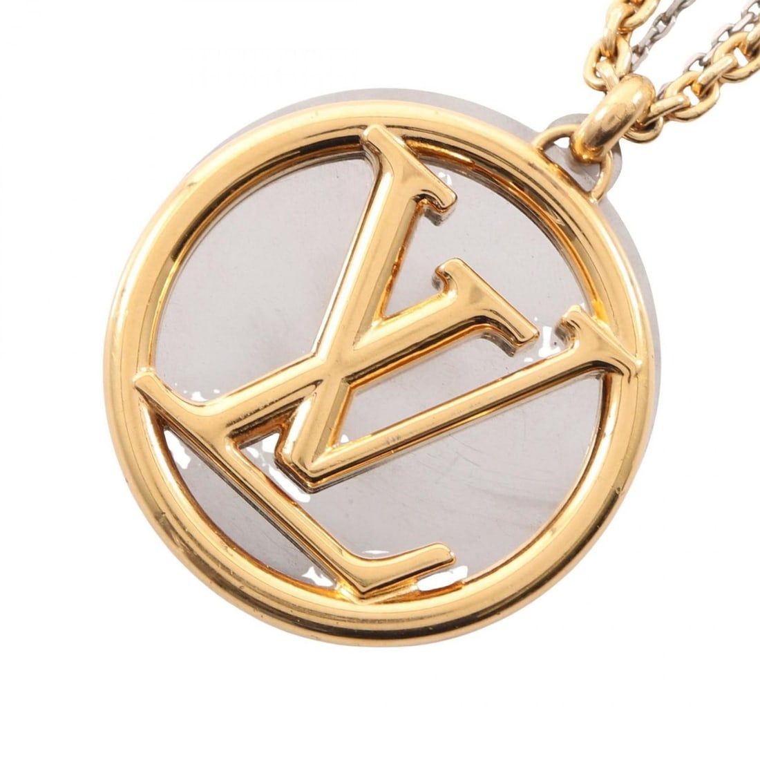 Louis Vuitton Collier Louise Necklace, Gold Plated Stainless Steel, Women's, Gold/Silver Tones: --- Catalog ---Category: SizePendant Size: 45mm x 45mm / 1.77'' x 1.77''Neck Circumference: 83 cm / 32.67''Category: DesignColor: Gold, SilverGender: WomenMaterial: Gold plating, Stainless steelNeckla