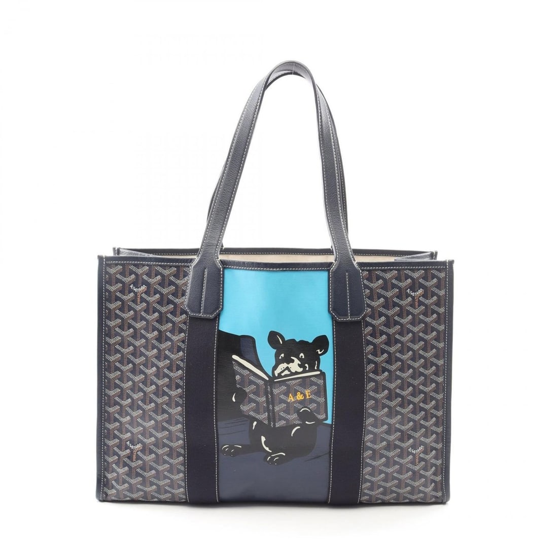 Goyard Villette MM Tote Bag/Handbag, Coated Canvas and Leather, Women's, Navy/Multicolor (1 of 15)