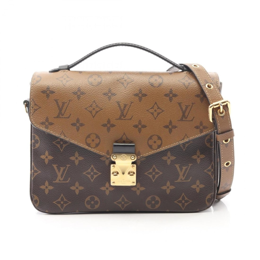Louis Vuitton Pochette Metis MM Handbag, Coated Canvas and Leather, Monogram Reverse, Women's,: --- Catalog ---Category: SizeSize (HxWxD): 18cm x 25cm x 7.5cm / 7.08'' x 9.84'' x 2.95''Category: DesignType: Handbag, PochetteColor: Black, BrownGender: WomenMaterial: Coated canvas , Leather Catego