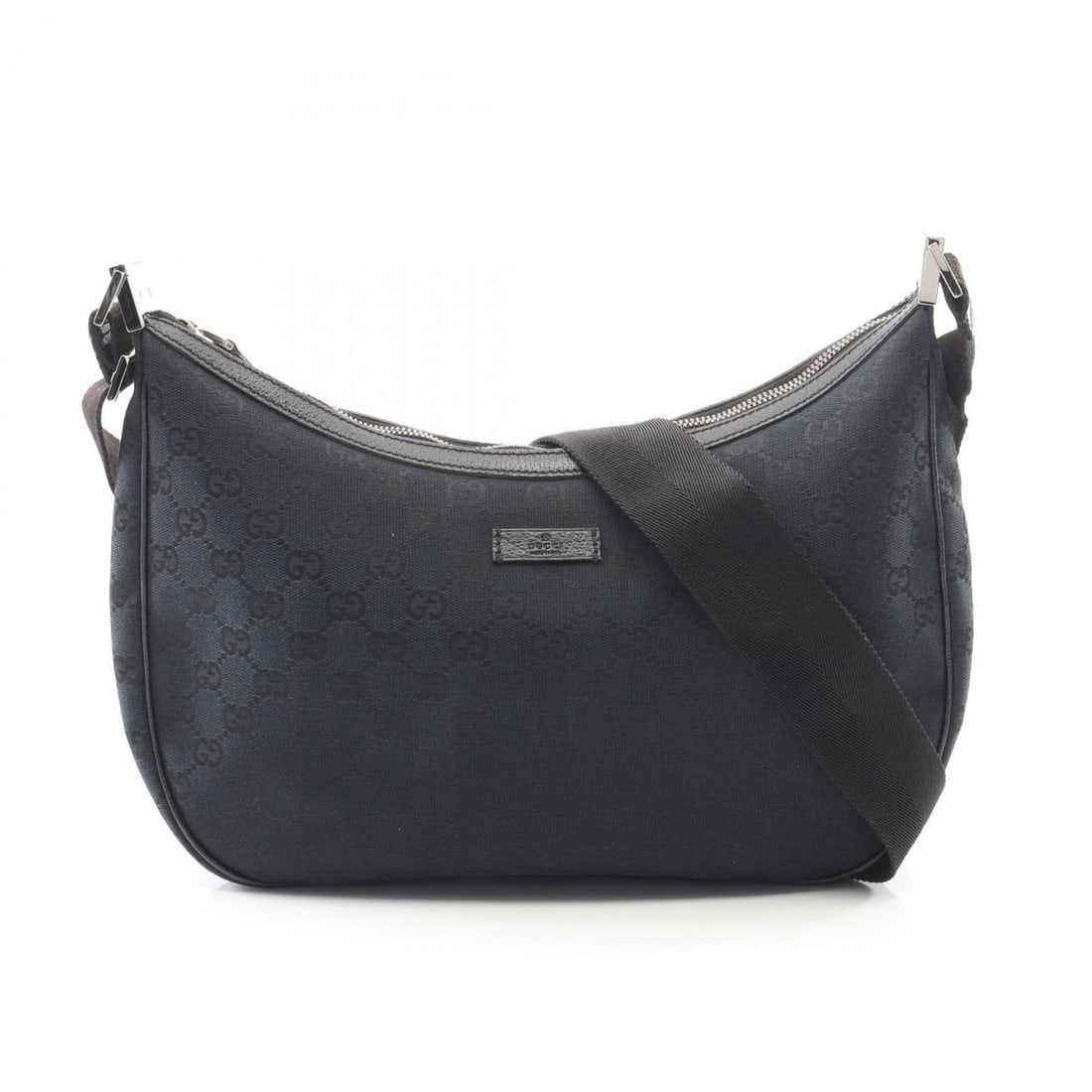 Gucci GG Canvas Shoulder Bag Handbag Leather Women's Black 122790 (1 of 8)