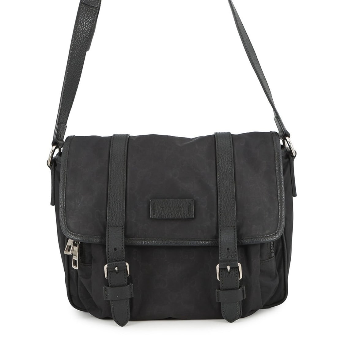 Gucci Shoulder Bag GG Nylon Leather Handbag 510335 GUCCI Black Men's (1 of 20)