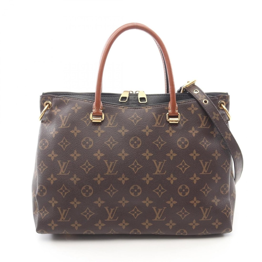 Louis Vuitton Pallas Handbag, Coated Canvas and Leather, Monogram Pattern, Women's, Brown/Black,: --- Catalog ---Category: SizeSize (HxWxD): 25cm x 34cm x 13cm / 9.84'' x 13.38'' x 5.11''Strap Length: 64cm - 74cm / 25.19'' - 29.13''Category: DesignType: HandbagColor: Black, Brown, MonogramGender: